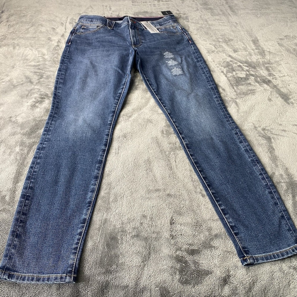 Tommy Hilfiger Jeans Womens 10 Blue Waverly Skinny Distressed Ankle Pants NWT